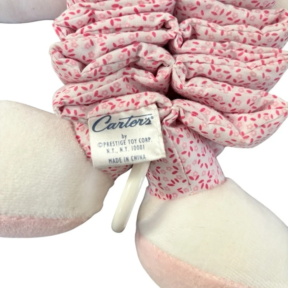 VTG Carter’s Pink Musical Bunny Rabbit Pull Crib Toy Plush #62513